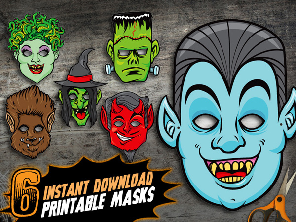 Zinggia! Instant download printable monster masks kids Halloween ...